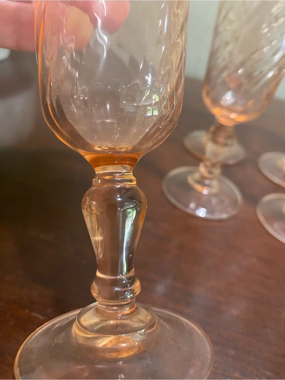 Vintage, Set of 7, Luminarc ROSALINE Champagne Flutes, Made in France